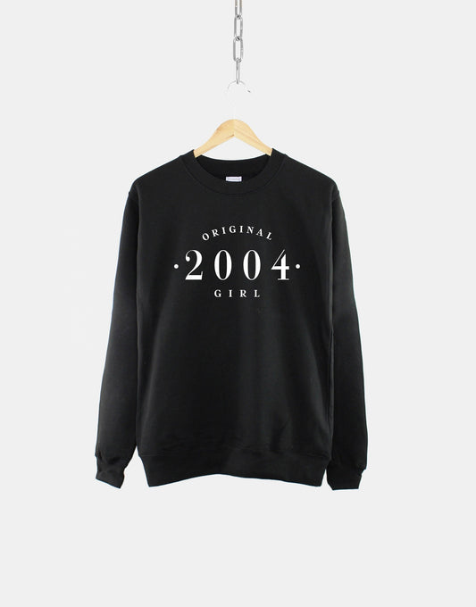 Original 2004 Girl Sweatshirt - Womens Vintage 18th Birthday Shirt - Ladies Birth Year Numbers Jumper