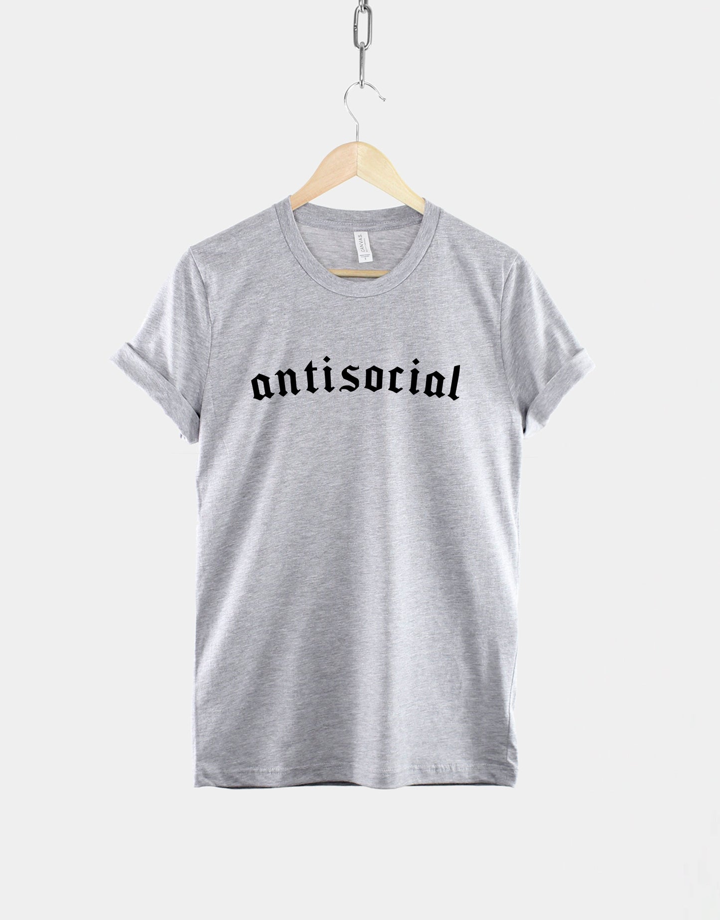 Antisocial T-Shirt - Anti Social Goth Shirt - Black Womens Gothic TShirt - Goth Slogan T Shirt