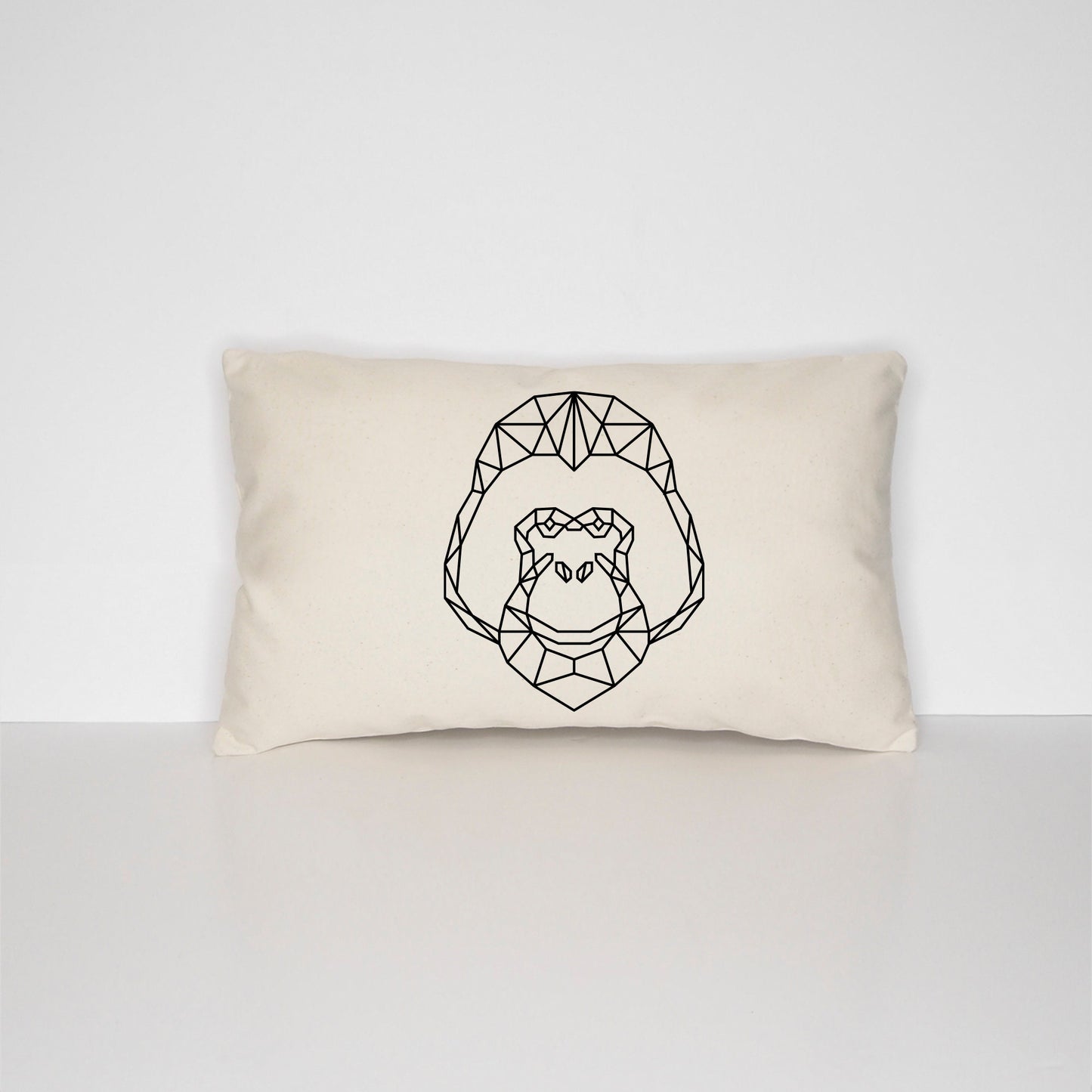 Geometric Orangutan Pillow - Minimal Ape Print Throw Cushion - Orangutan Scatter Pillow