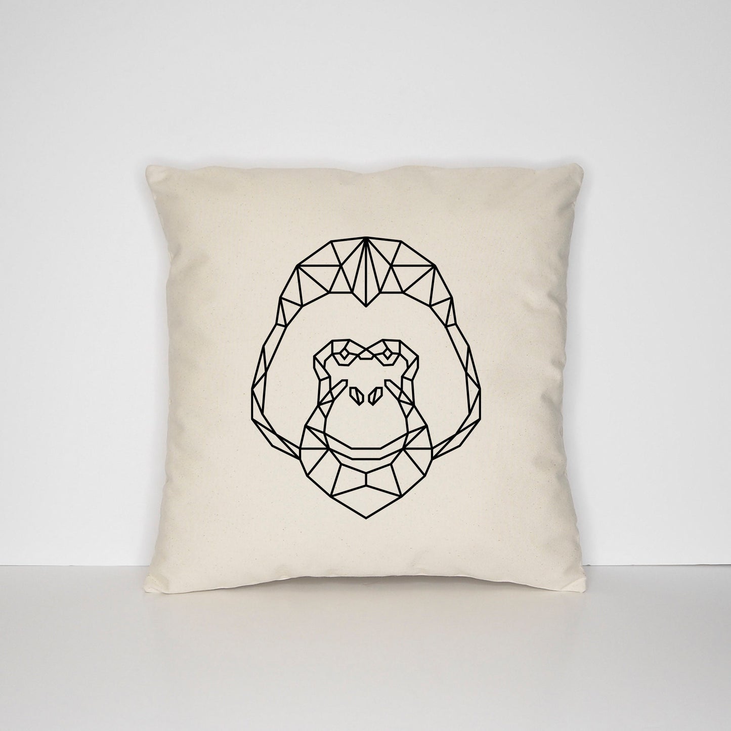 Geometric Orangutan Pillow - Minimal Ape Print Throw Cushion - Orangutan Scatter Pillow