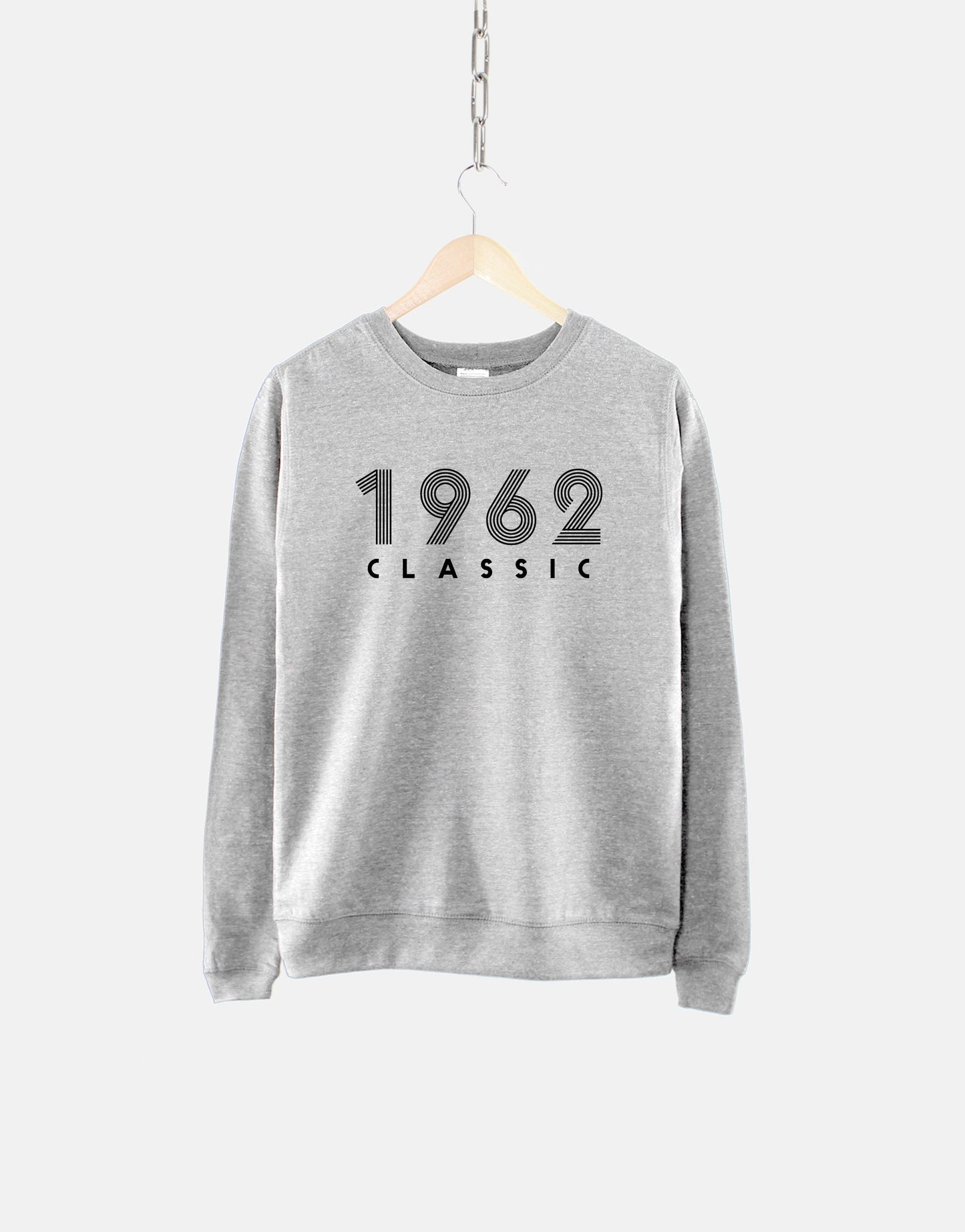 1962 Birthday Sweatshirt - Retro 60th Birthday Sweater - Birth Year Numbers Jumper