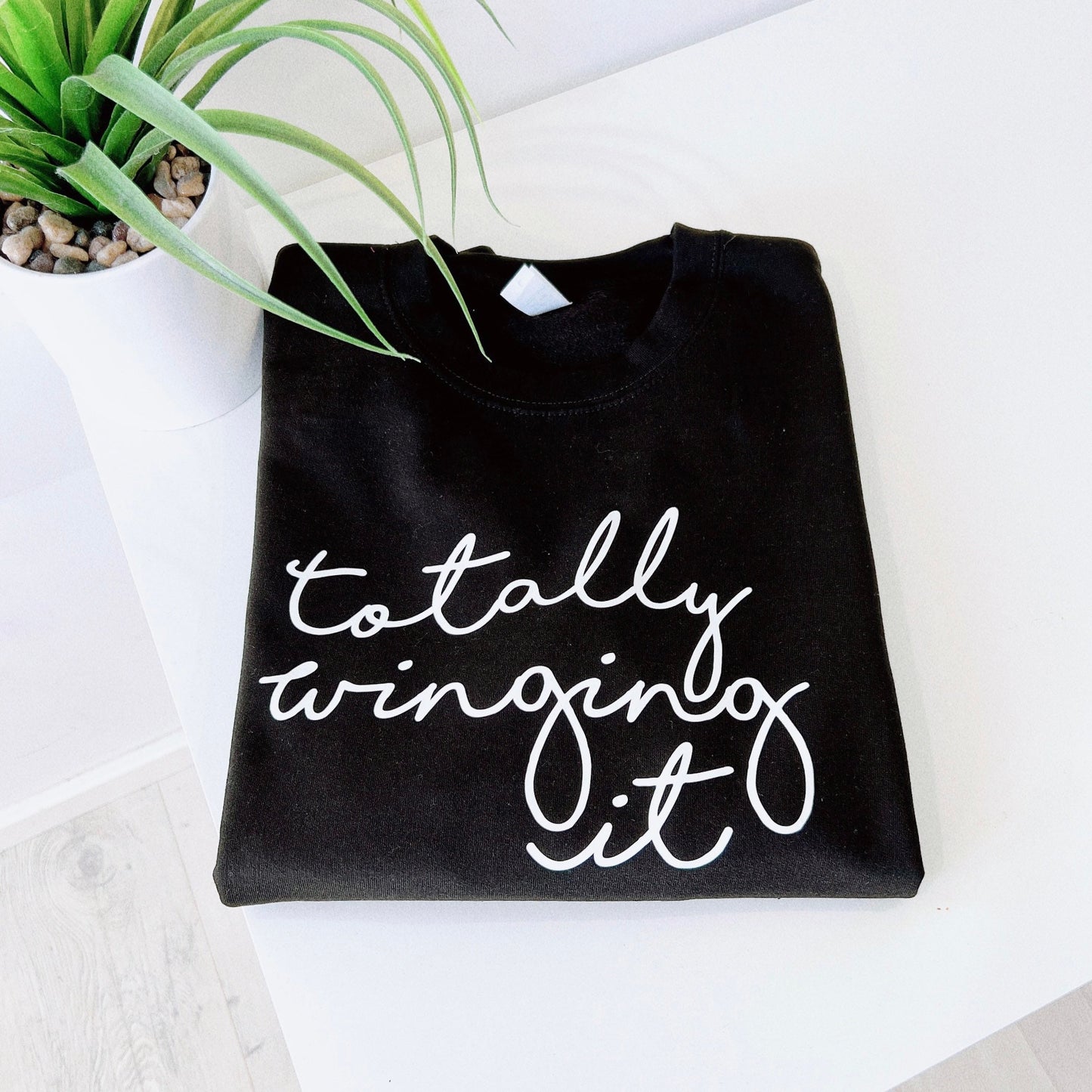 Totally Winging It Script Crew Neck Sweatshirt Jumper