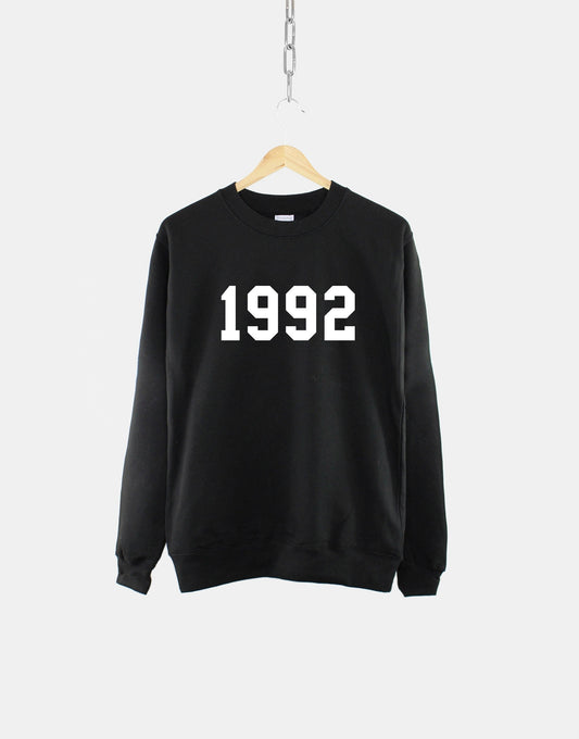 1992 30th Birthday Sweatshirt - Made In Year Numbers Sweater