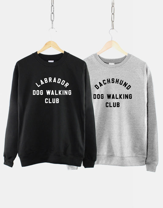 Personalised Dog Walking Sweatshirt - Personalized Dog Sweater - Dog Breed Golden Retriever, Cocker Spaniel, German Shepherd, Border Collie