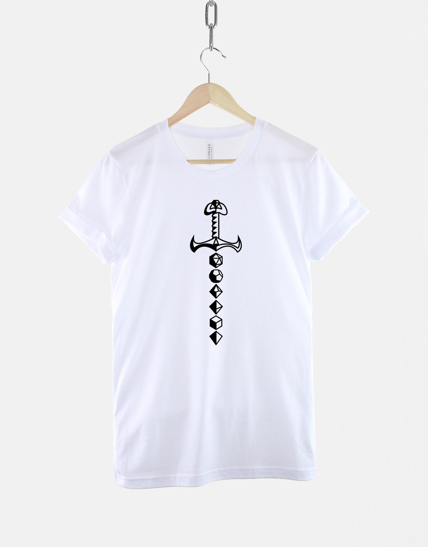 DnD Dice T-Shirt - Dungeons and Dragons Sword Shirt - Dnd Gift - D and D Sword TShirt - Mens D&D Shirts