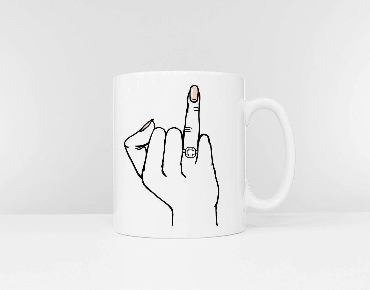 Wedding Ring Finger Mug - Engagement Ring Mug - Personalised Ring - Wedding Planning Gift - Bride Coffee Mug - Wedding Day Gift Ideas