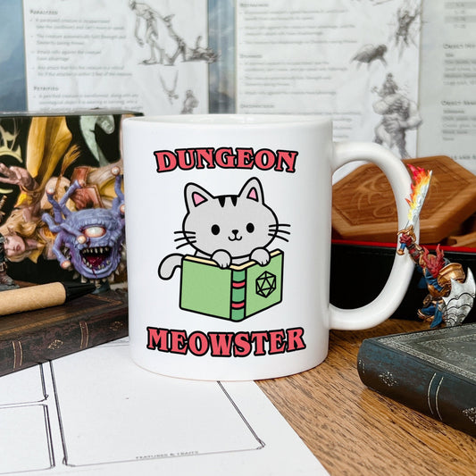 Dungeon Master Mug - Dungeon Meowster Cat Coffee Mug - D And D Mugs - Dungeons and Dragons Gift Ideas - D&D Gift - Mug For The DM