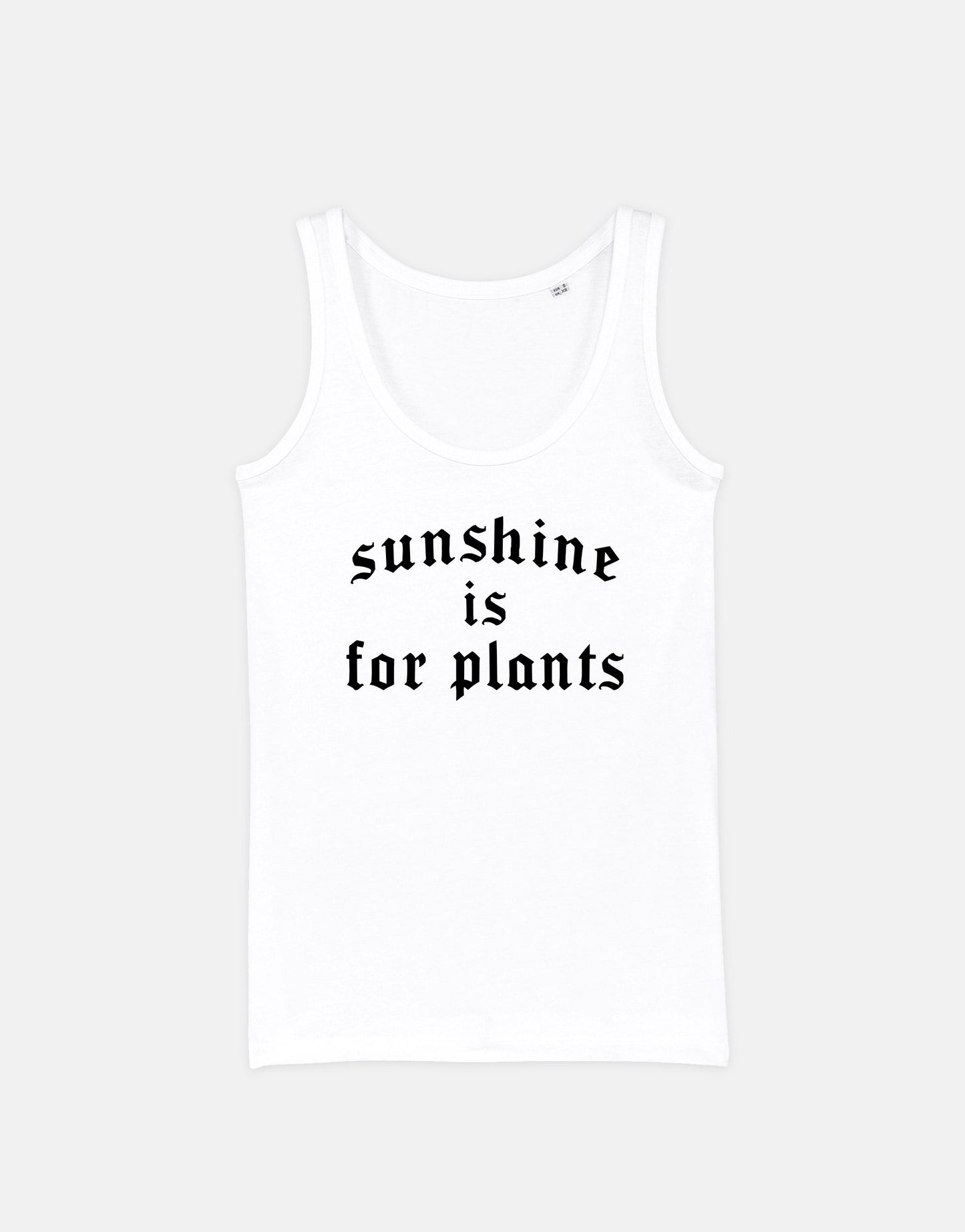 Goth Summer Tank Top - Black Goth Womens Vest - Sunshine Is For Plants Tank Top - Goth Summer Clothing Black Gothic Fashion For Summer