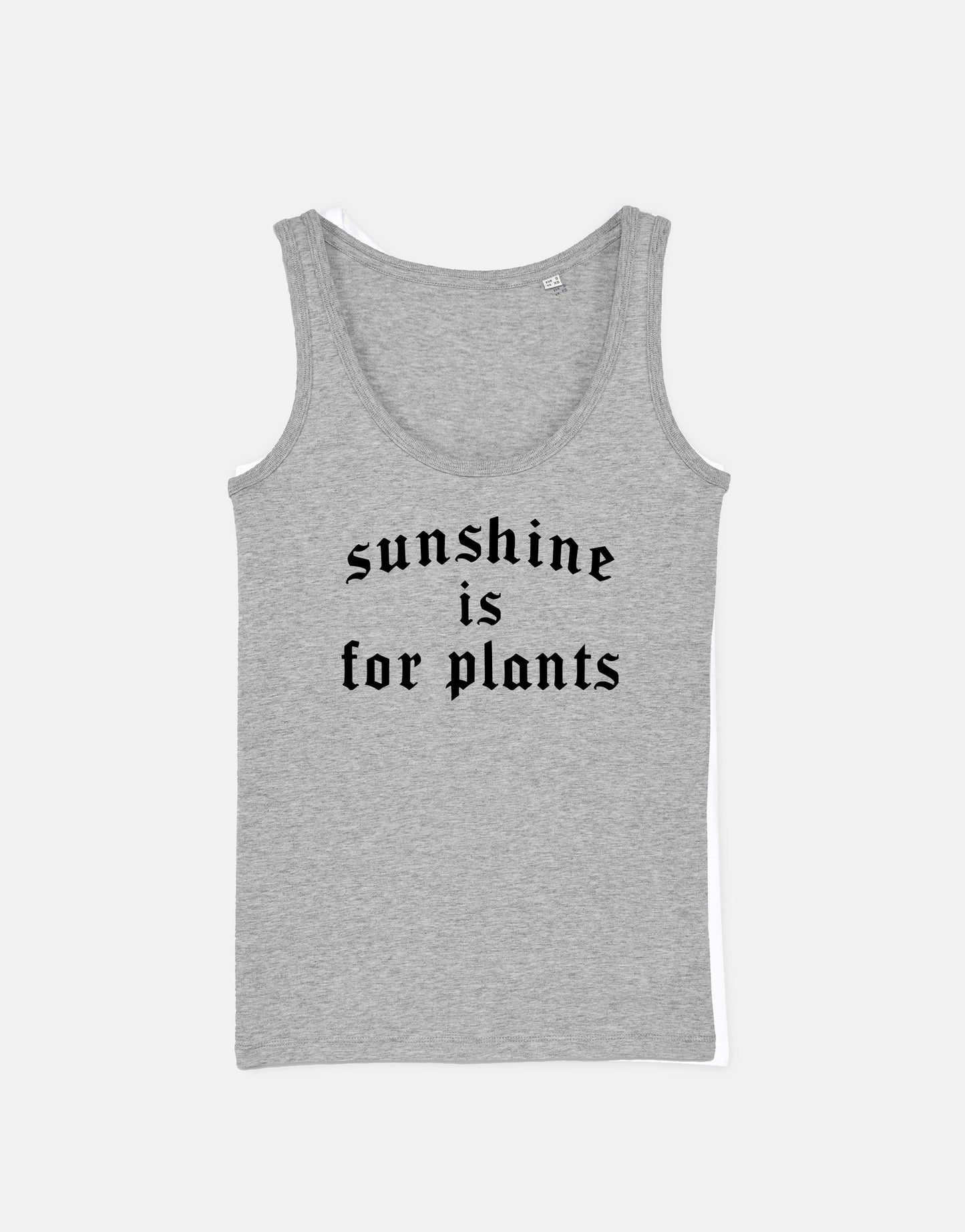 Goth Summer Tank Top - Black Goth Womens Vest - Sunshine Is For Plants Tank Top - Goth Summer Clothing Black Gothic Fashion For Summer