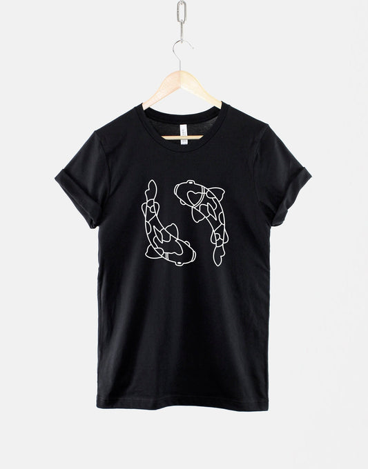 Japanese Koi Carp T-Shirt - Koi Carp Fish Shirt - Japanese T-Shirt - Minimal Koi Carp Print Tee
