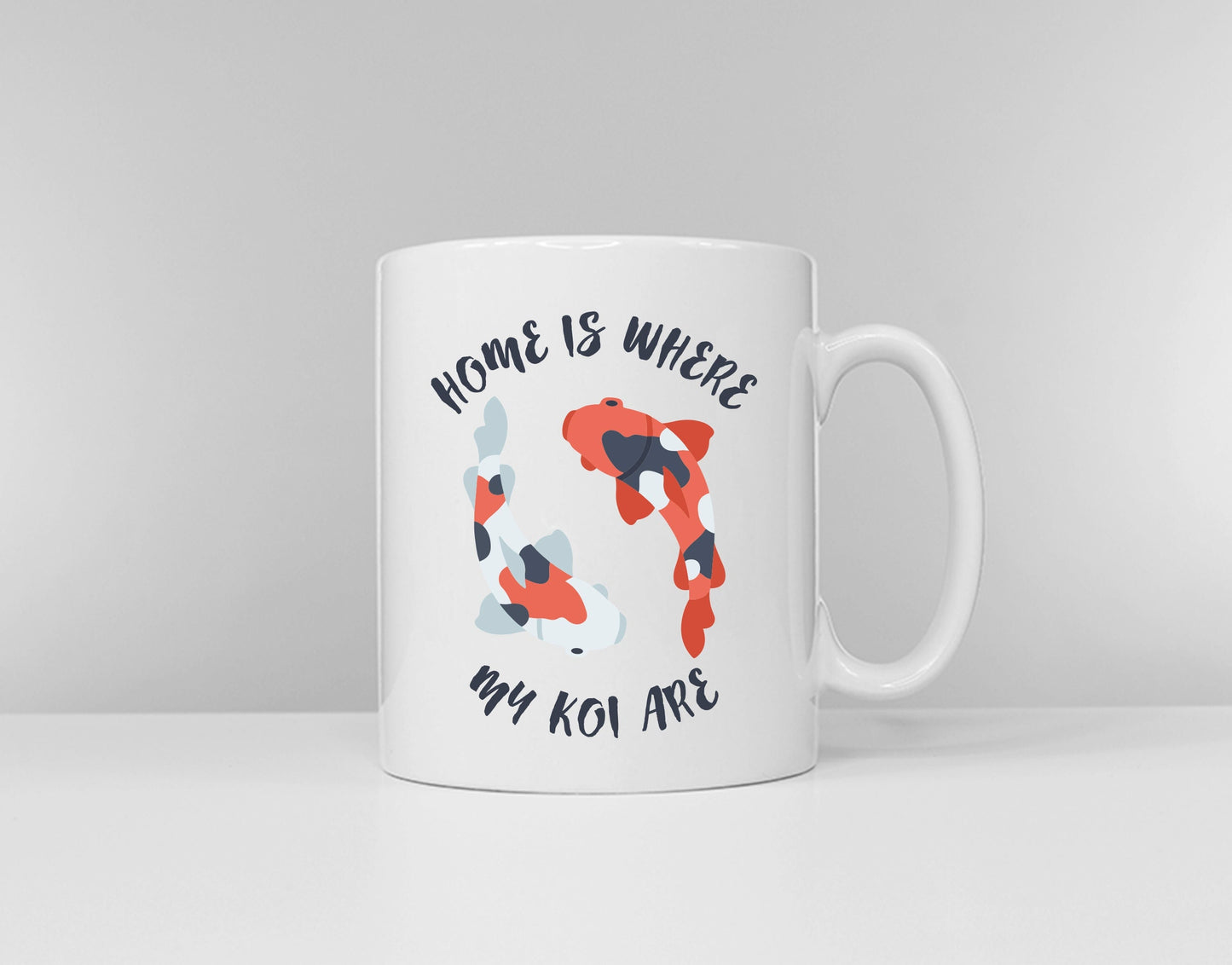 Koi Carp Coffee Mug - Japanese Koi Carp Gift - Home Is Where The Koi Are - Koi Fish Pond Gift - Fathers Day Gift - Koi Carp Print Mug