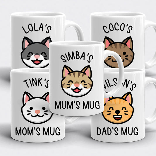 Personalised Cat Portrait Coffee Mug - Personalized Pet Portrait Coffee Cup - Cat Mom Gift - Custom Cat Mug