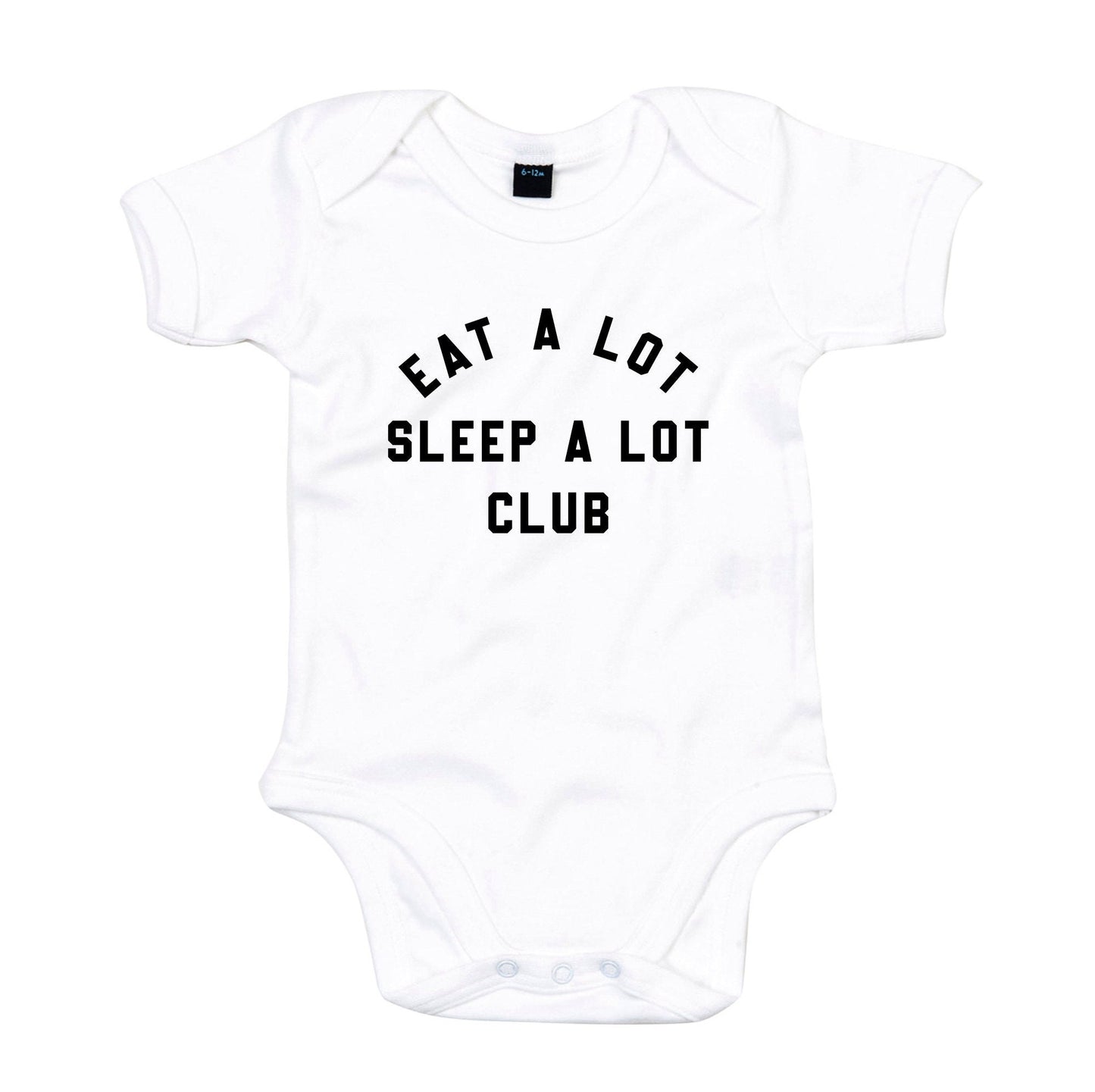 Funny Baby Grow - Baby Shower Gift For New Baby - Gift For New Mum - Baby Announcement - Eat A Lot Sleep A Lot Club Baby Grow