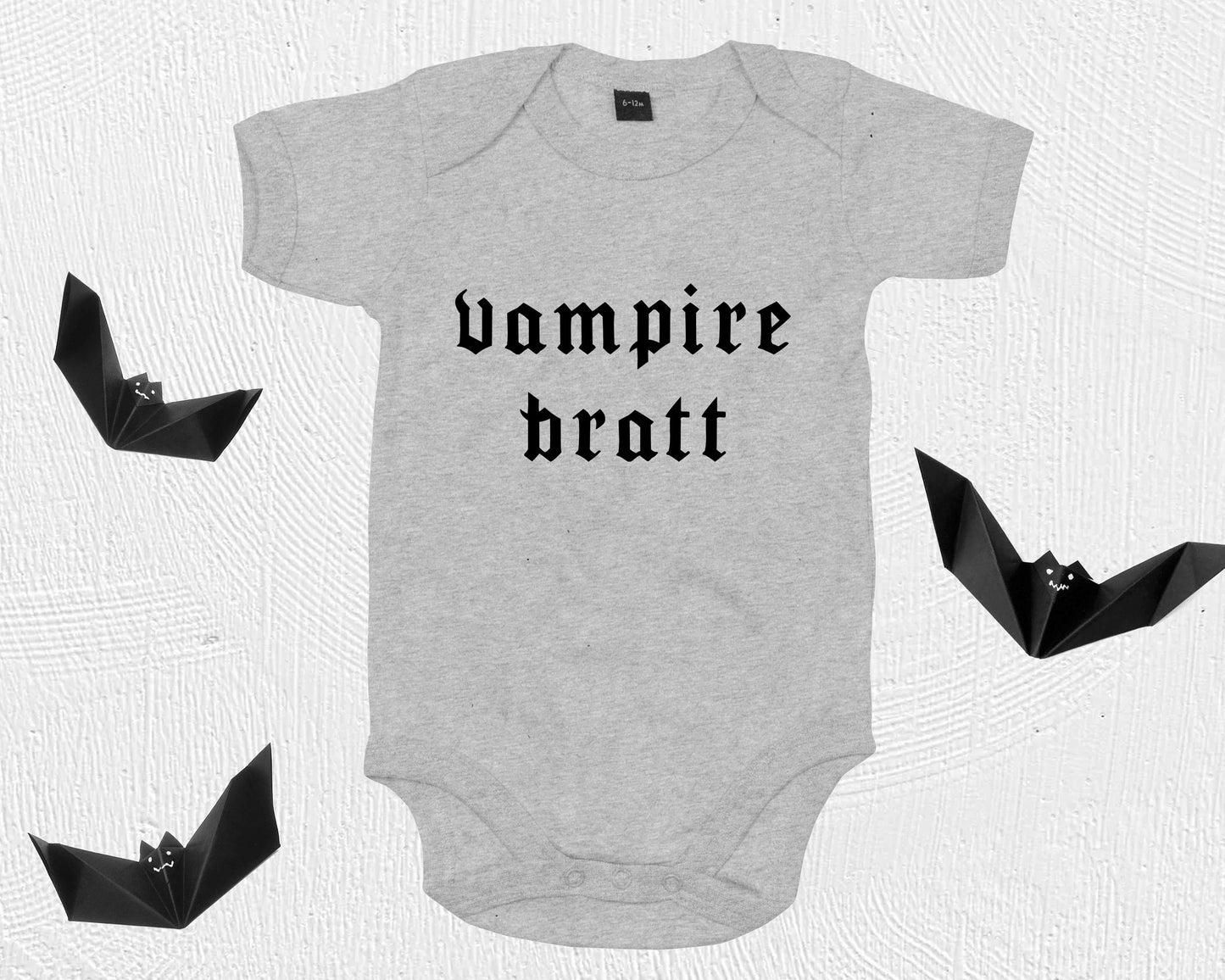 Goth Baby Grow - Black Gothic Babygrow - Black Goth Baby Gift - Gift For Goth Mom To Be - Pregnant Goth Moms - Vampire Bratt Romper Suit