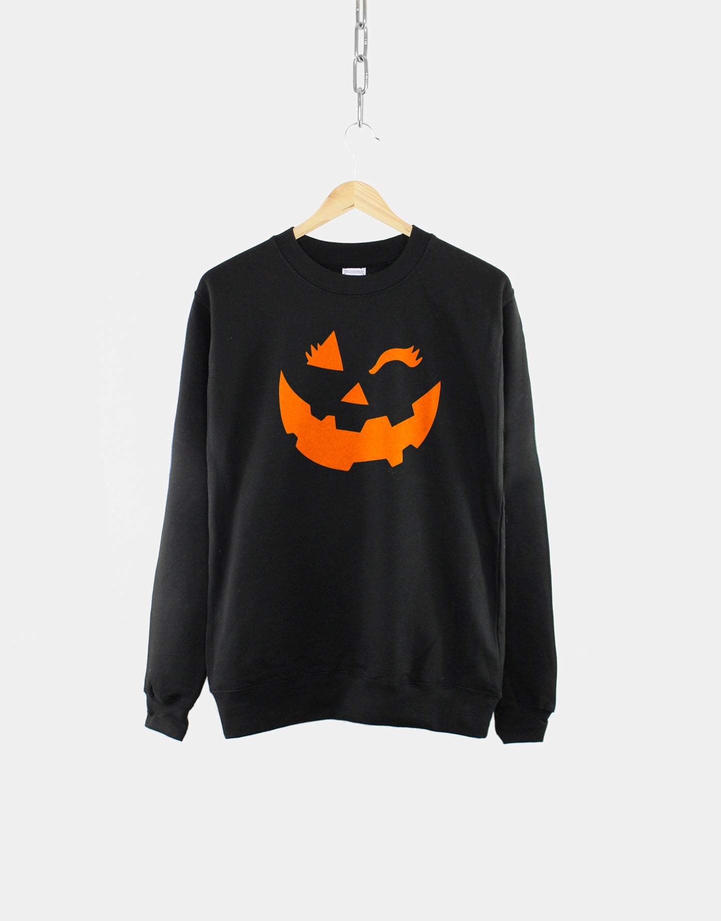 Orange Pumpkin Face Halloween Sweatshirt - Pumpkin Face Sweatshirt - Jack O'Lantern Sweater - Halloween Pumpkin Sweatshirt