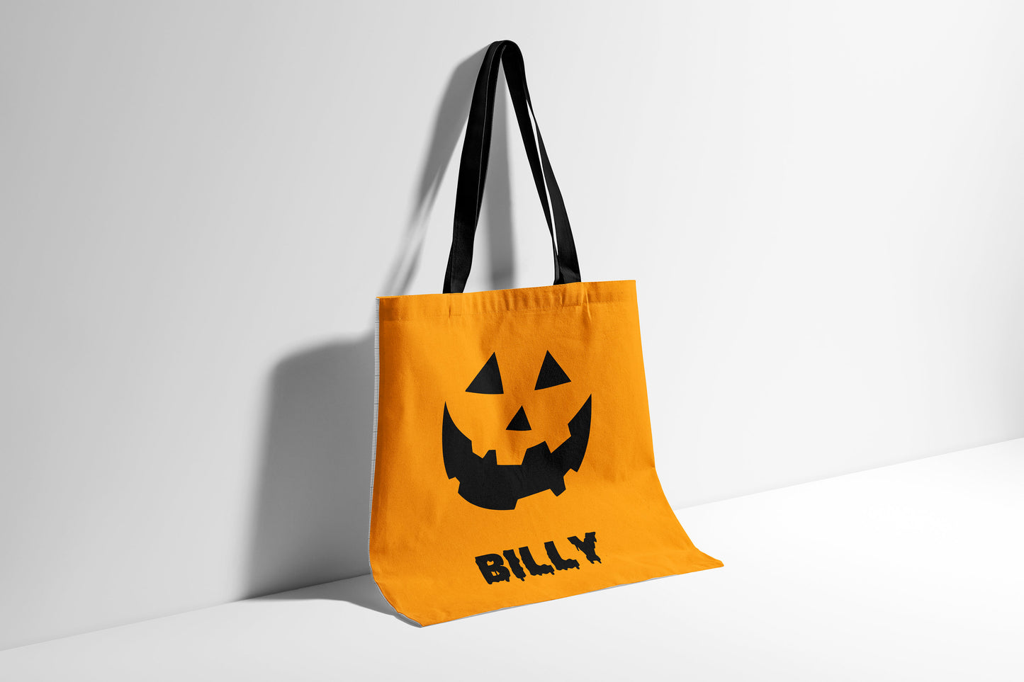 Personalised Trick Or Treat Candy Bag - Halloween Decor - Custom Name Halloween Pumpkin Tote Bag