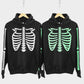 Womens Skeleton Hoodie - White Or Glow In The Dark Skeleton Hoodie - Halloween Costume