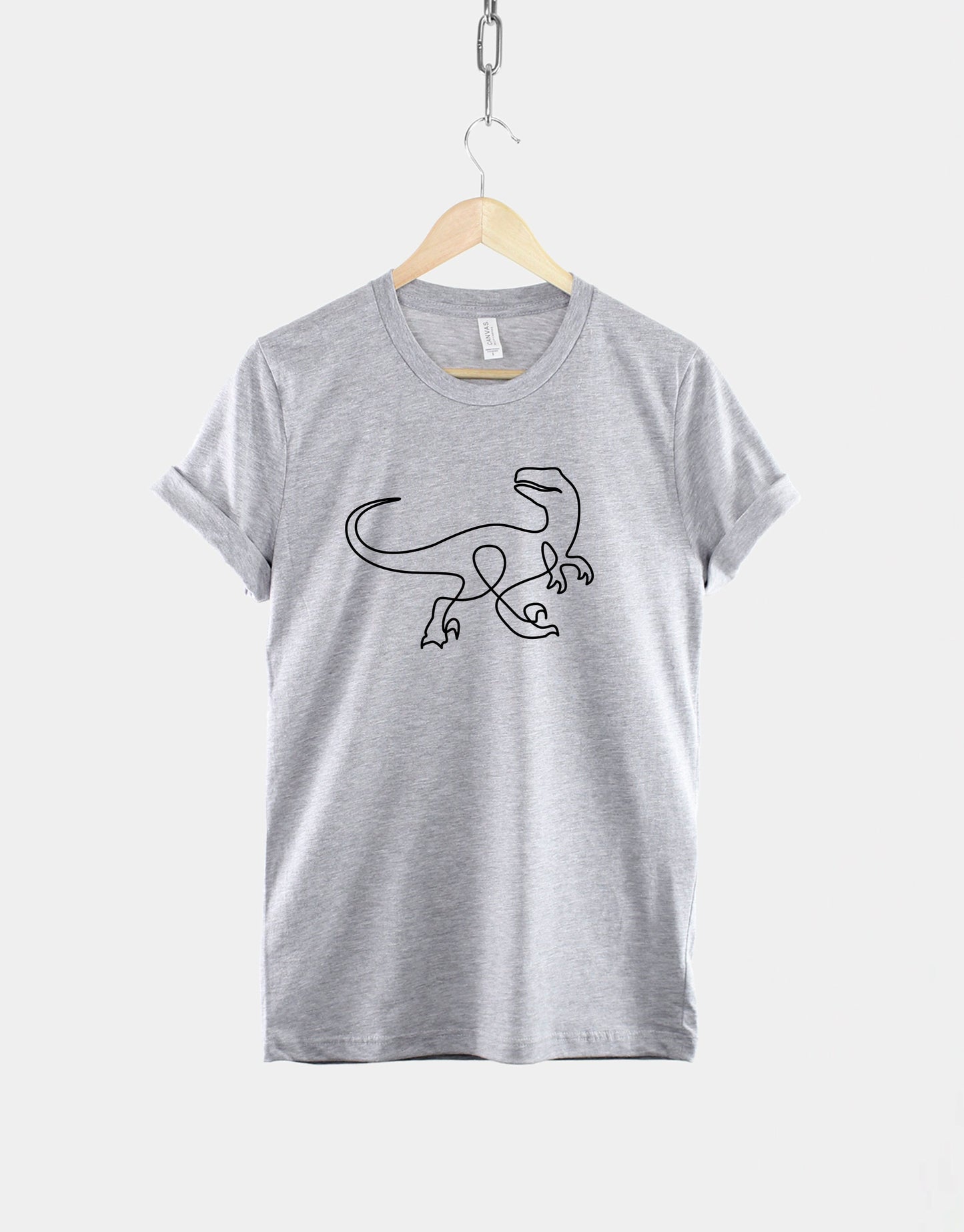 Raptor T-Shirt - Dinosaur Shirt - Velociraptor TShirt - Dinosaur Shirt - Mens Minimal Dinosaur T-Shirt - Jurassic Dinosaur Print T-Shirt