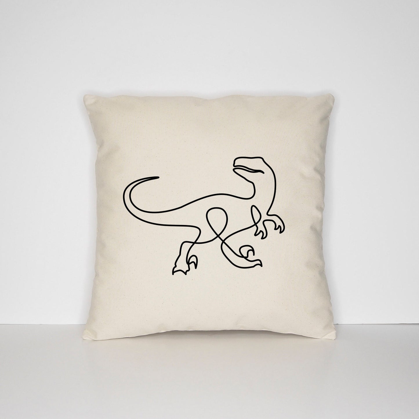 Dinosaur Print Pillow - Raptor Dinosaur Pillow - Dinosaur Bedroom - Minimal Dinosaur Cushion - Velociraptor Cushion