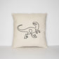 Dinosaur Print Pillow - Raptor Dinosaur Pillow - Dinosaur Bedroom - Minimal Dinosaur Cushion - Velociraptor Cushion