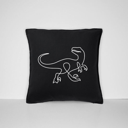 Dinosaur Print Pillow - Raptor Dinosaur Pillow - Dinosaur Bedroom - Minimal Dinosaur Cushion - Velociraptor Cushion