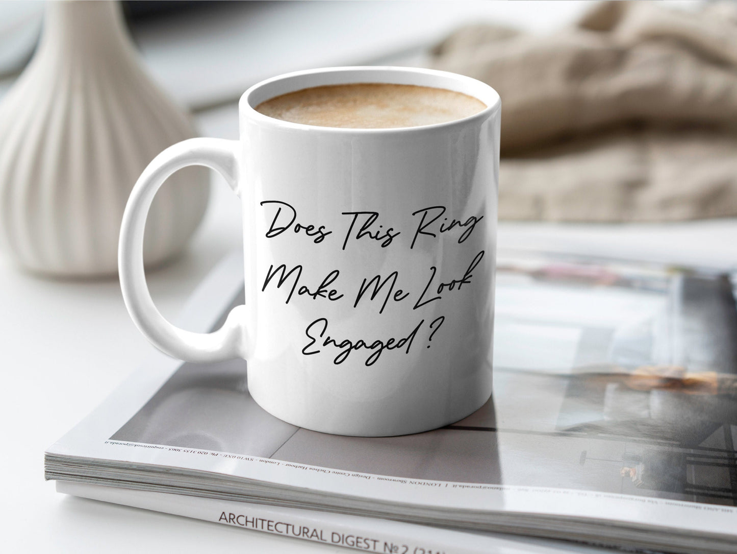 Does This Ring Make Me Look Engaged Mug - Engagement Gift - Bride To Be Mug - Engagement Ring Mug - Wedding Planning Mug