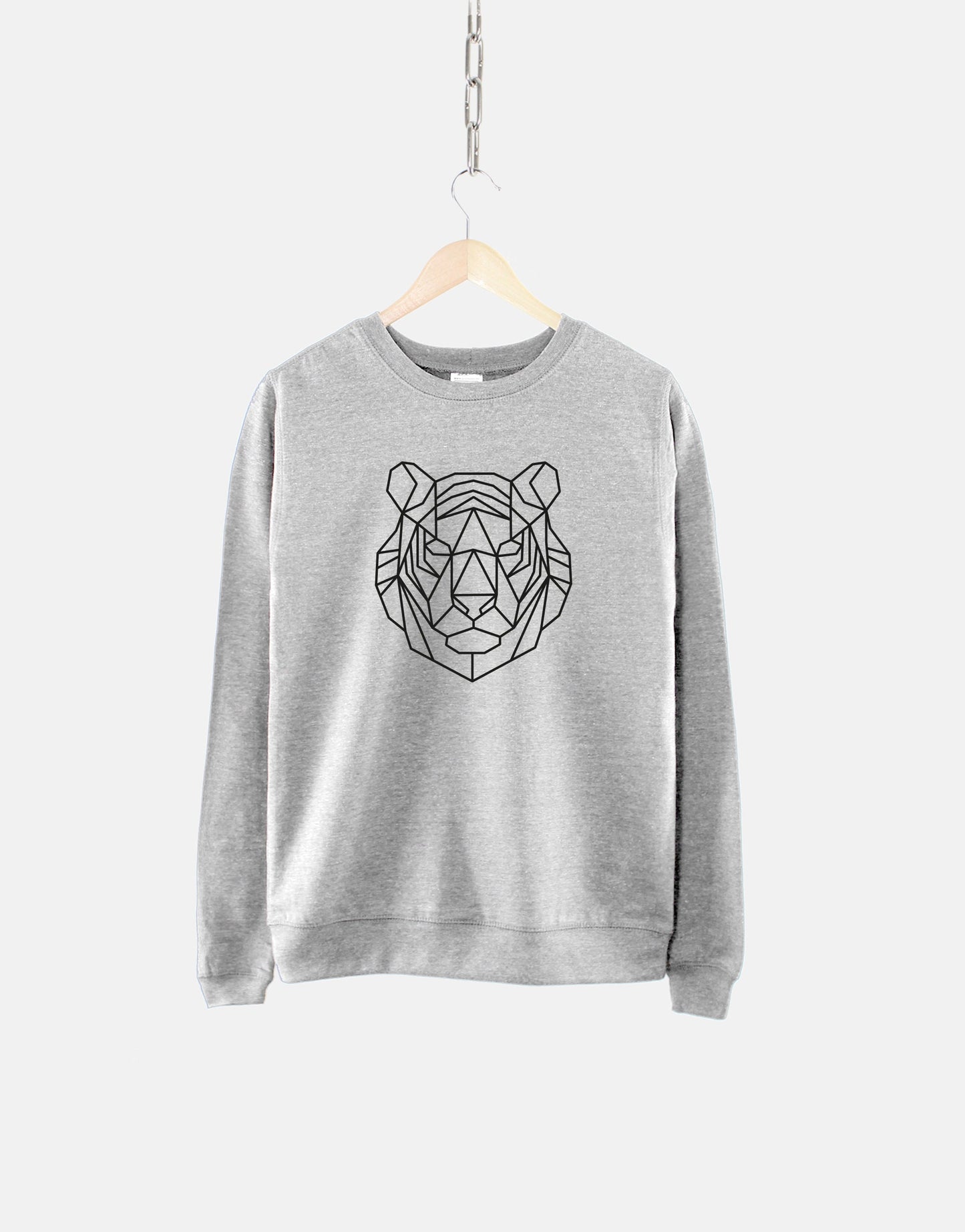 Tiger Sweatshirt - Geometric Tiger Sweatshirt - Tiger Lover Sweatshirt - Tigers Sweater - Tiger Gifts - Tiger Print Sweatshirt