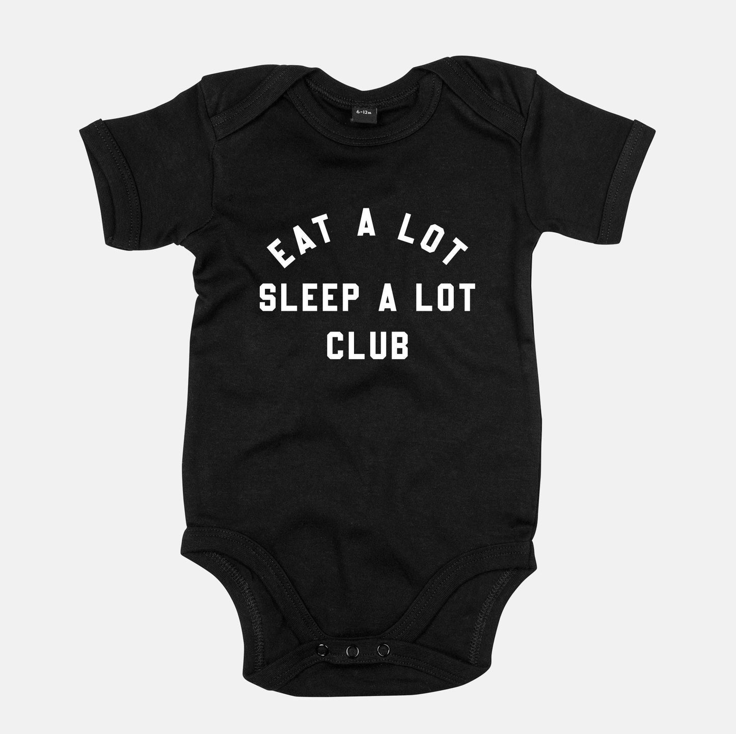 Funny Baby Grow - Baby Shower Gift For New Baby - Gift For New Mum - Baby Announcement - Eat A Lot Sleep A Lot Club Baby Grow