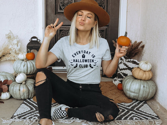 Womens Halloween Shirt - Girls Halloween T-Shirt - Halloween Tees - Fall T-Shirts - Halloween Party Tee - Everyday Is Halloween TShirt