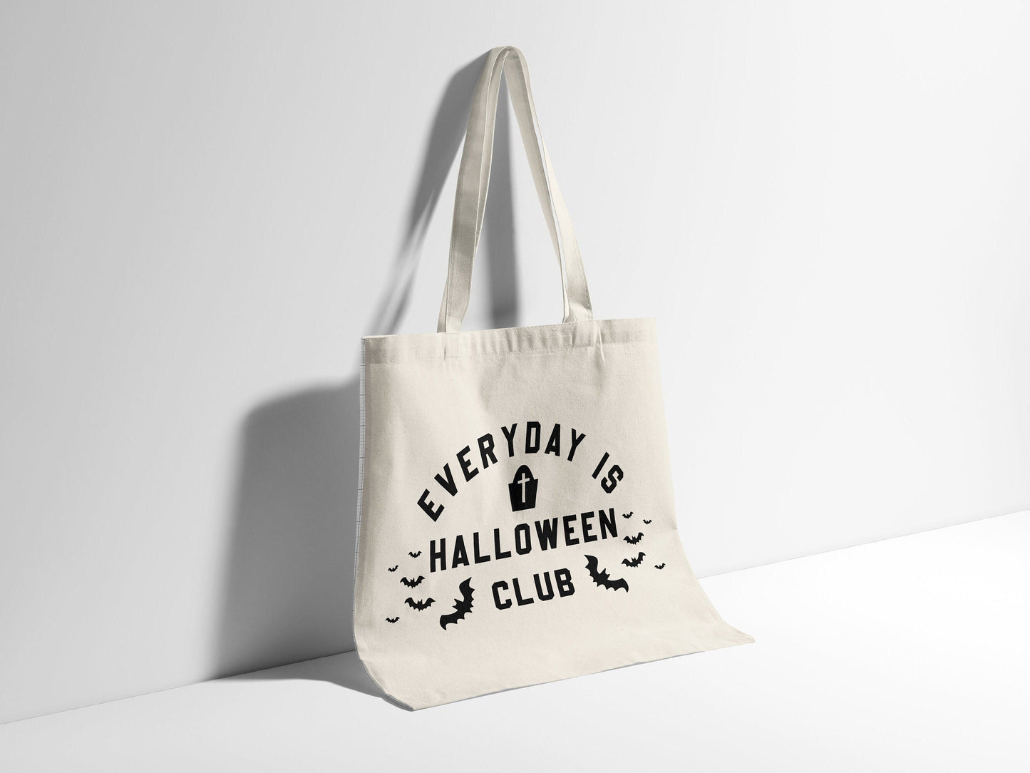 Halloween Tote Bag - Black Halloween Bag - Goth Tote Bag - Halloween Shopping Bag - Fall Inspired Tote Bag - Everyday Is Halloween Club Bag