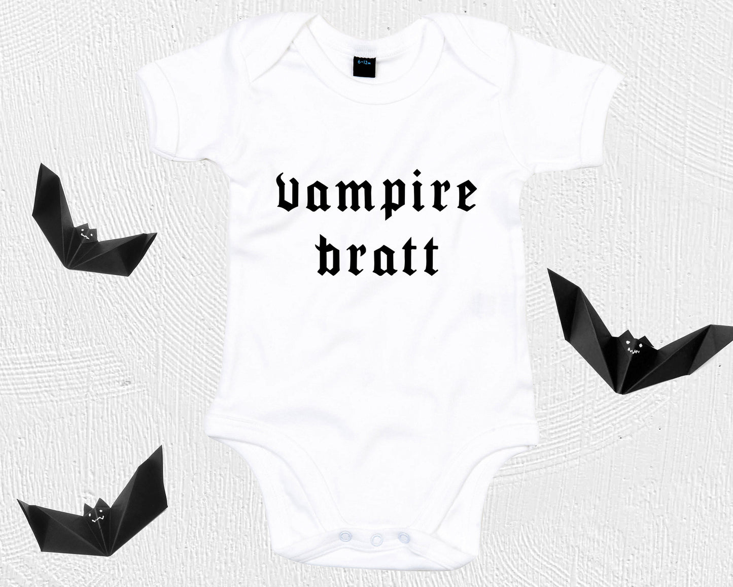 Goth Baby Grow - Black Gothic Babygrow - Black Goth Baby Gift - Gift For Goth Mom To Be - Pregnant Goth Moms - Vampire Bratt Romper Suit