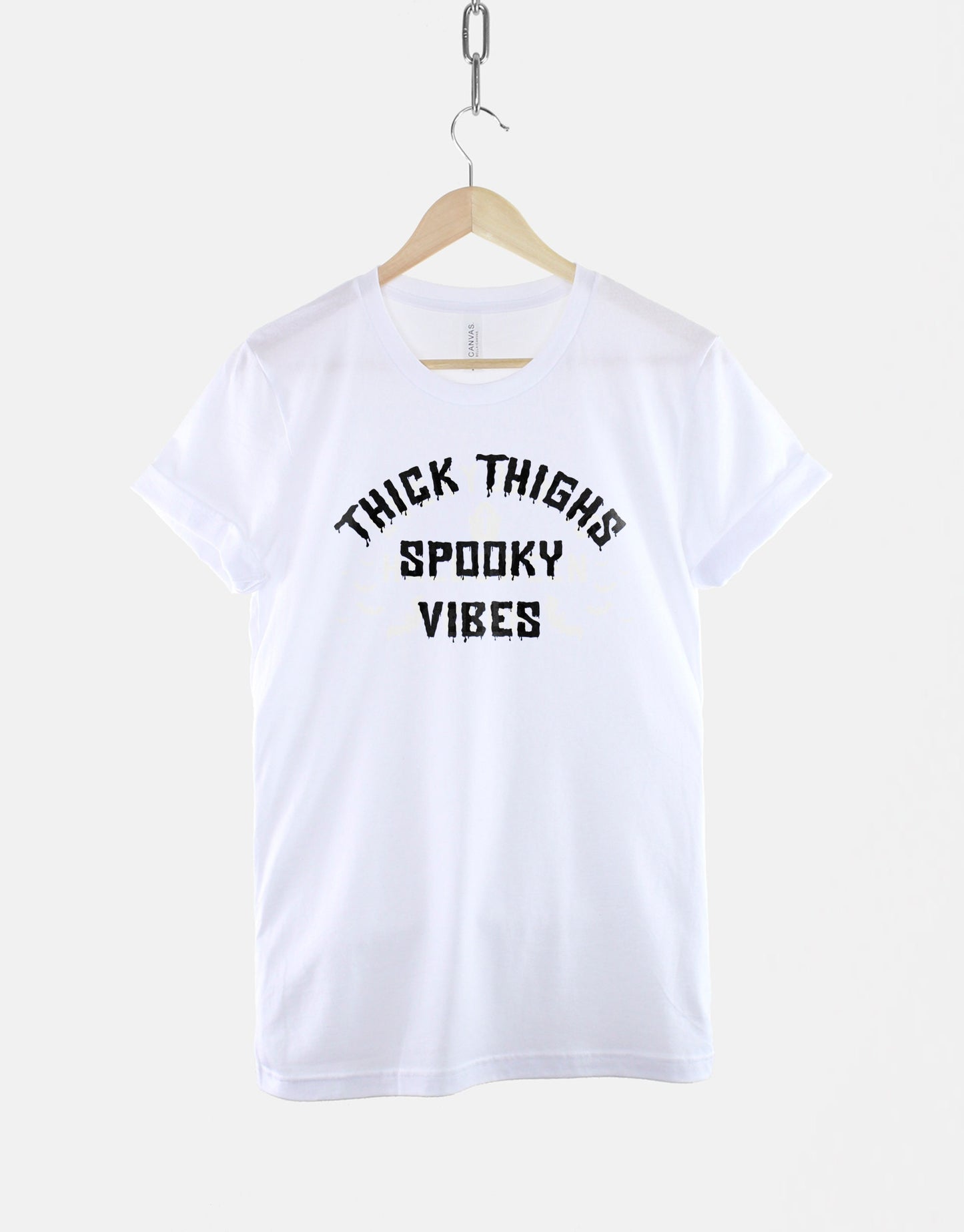 Halloween Shirt - Thick Thighs Spooky Vibes Shirt - Spooky Vibes T-Shirt - Goth Halloween TShirt - Halloween Gift Ideas - Spooky Vibes Shirt