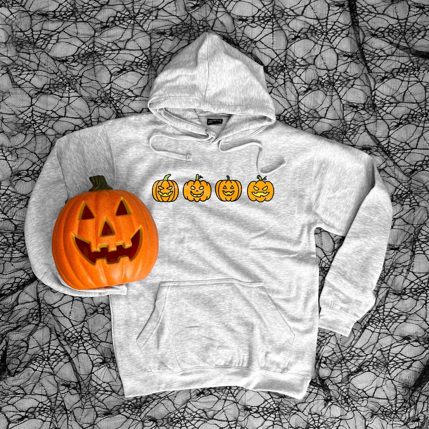 Fall Hoodie - Fall Pumpkin Hoodie - Fall Season Hoodie - Pumpkin Hoodie - Unisex Pumpkin Hoodie - Autumn Hoodie - Cute Grey Pumpkin Hoodie