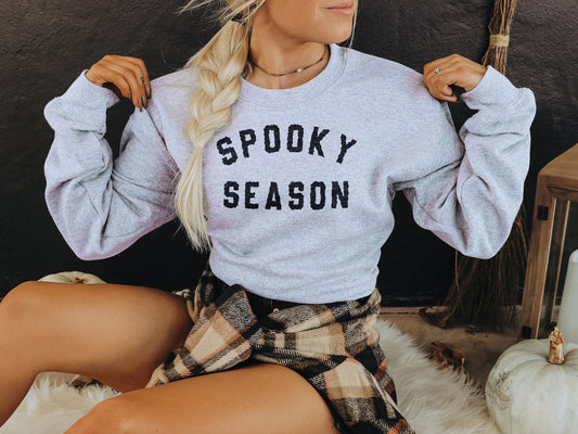 Spooky Season Sweatshirt - Cute Halloween Sweatshirt - Trendy Outfit For Fall - Autumn Sweater - Spooky Sweatshirt - Halloween Print Sweater