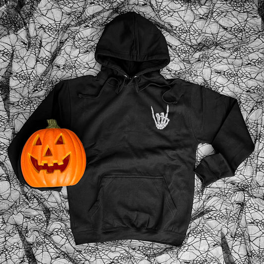 Skeleton Rock Hand Hoodie - Skeleton Hand Hoodie - Skeleton Rock Hoodie - Rock And Roll Hoodie - Rock Skeleton Metal Hand Skeleton Hoodie