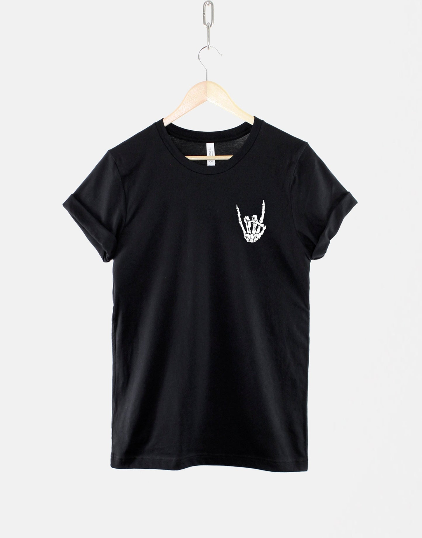 Skeleton Hand T-Shirt - Skeleton Rock Shirt - Goth Skeleton T-Shirt - Gothic Aesthetic T-Shirt - Rock n Roll T-Shirt - Goth Girl Shirt