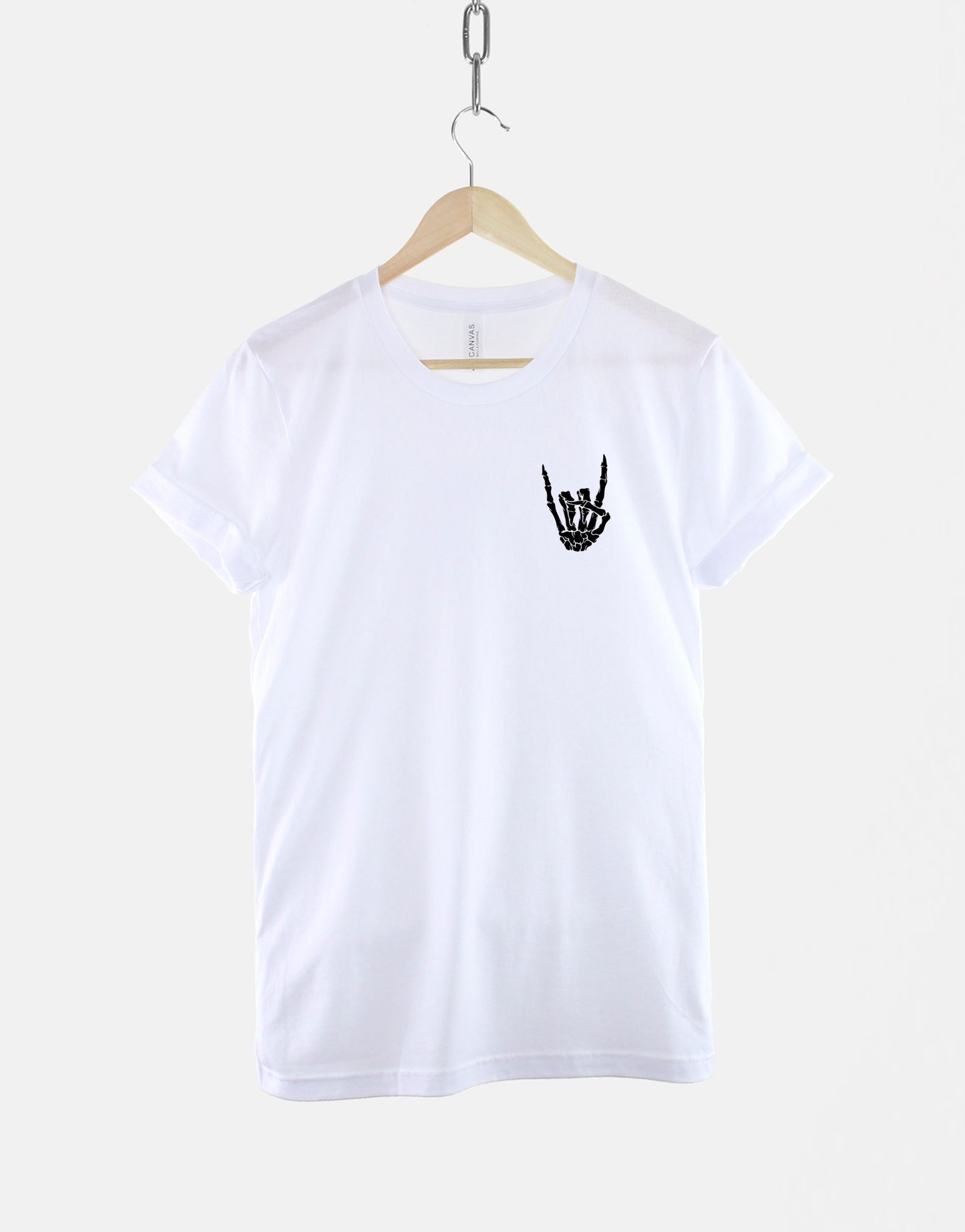 Skeleton Hand T-Shirt - Skeleton Rock Shirt - Goth Skeleton T-Shirt - Gothic Aesthetic T-Shirt - Rock n Roll T-Shirt - Goth Girl Shirt