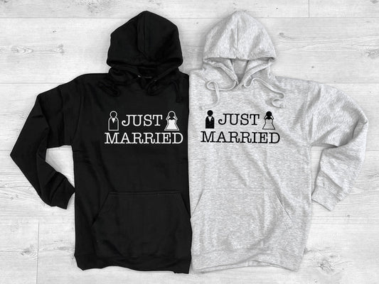 Matching Honeymoon Hoodies - Just Married Couples Wedding Hoodie - Wedding Gifts - Couples Just Married Hoodies - Couple Gifts For Honeymoon