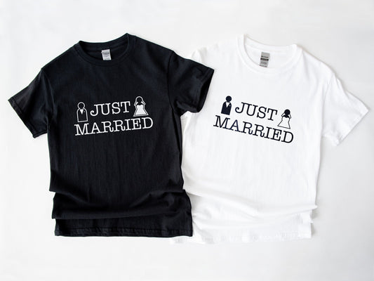 Matching Honeymoon Shirts - Just Married Couples Wedding T-Shirts - Wedding Gifts - Couples Just Married Shirts - Couple Honeymoon T-Shirts