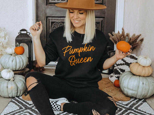 Halloween Sweatshirt - Pumpkin Queen Sweatshirt - Womens Halloween Sweater - Fall Sweatshirt - Autumn Sweatshirt - Cute Pumpkin Sweatshirt