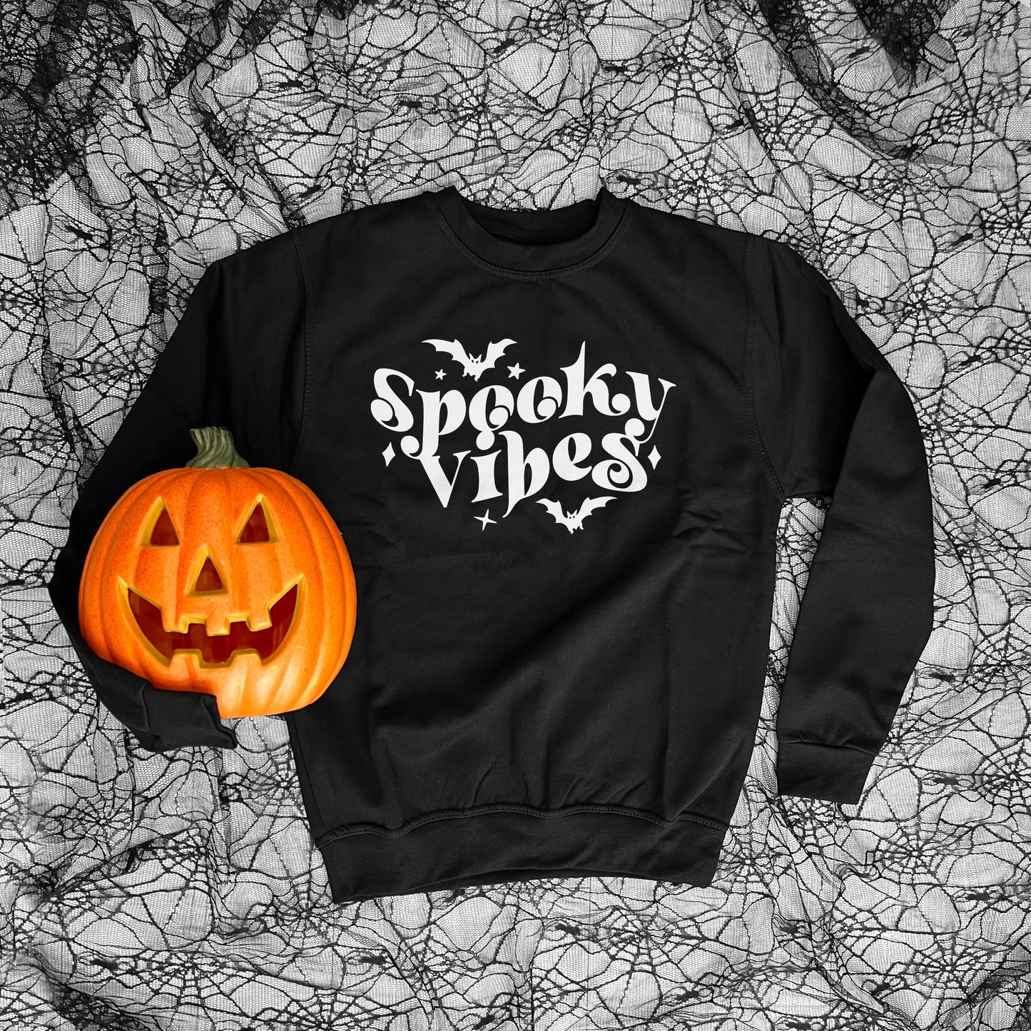 Halloween Retro Sweatshirt - Spooky Vibes Sweatshirt - Retro Halloween Sweater - Retro Fall Sweatshirt - Womens Retro Halloween Sweatshirt