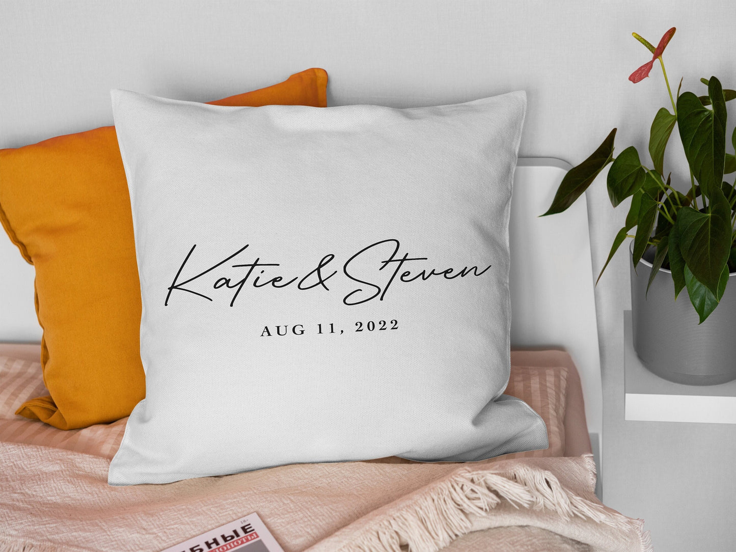 Personalised Wedding Gifts - Wedding Pillow - Couple Names Pillow - Couples Wedding Gifts - Gifts For Couples - Custom Engagement Pillow