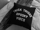 Goth Throw Pillow - Halloween Cushion - Thick Thighs Spooky Vibes Gothic Sofa Cushion - Goth Bedding - Black Gothic Home Decor