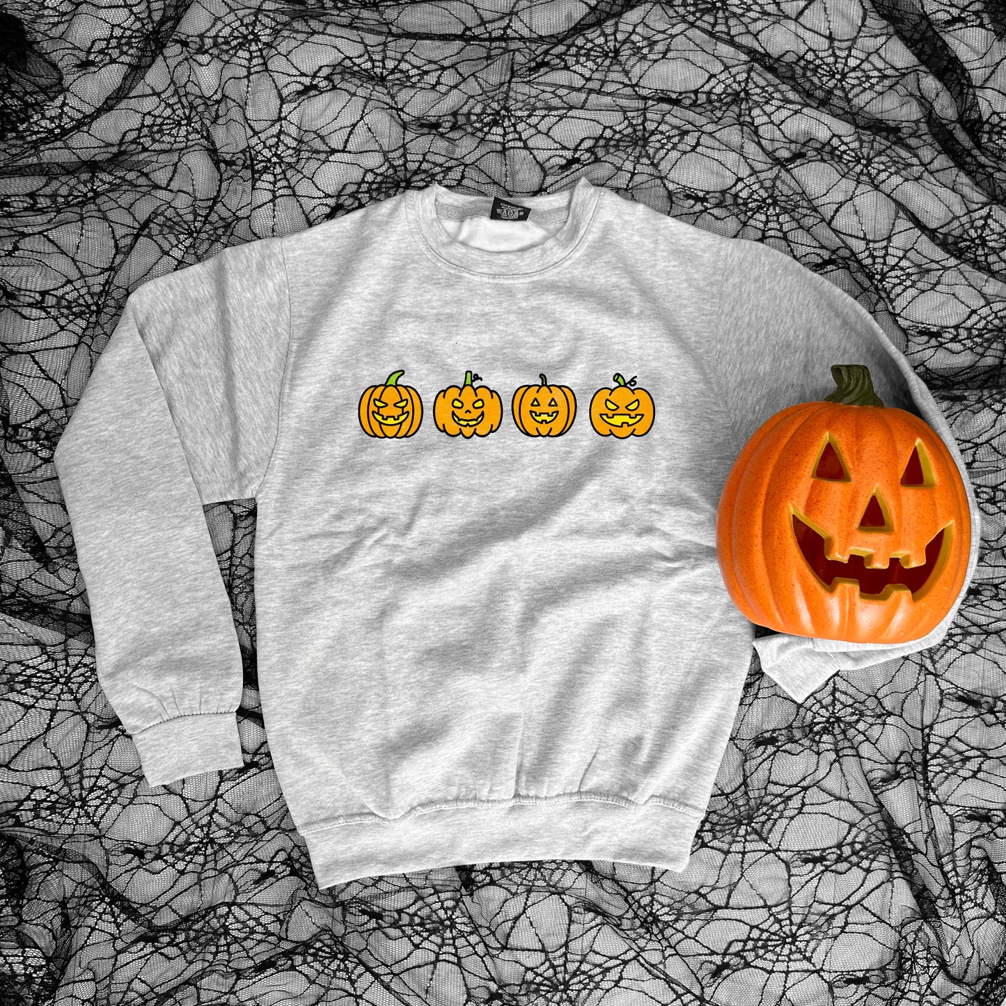 Halloween Pumpkin Sweatshirt - Pumpkin Sweater - Pumpkin Crewneck Sweatshirt - Halloween Sweater - Fall Shirts - Black Halloween Sweatshirt