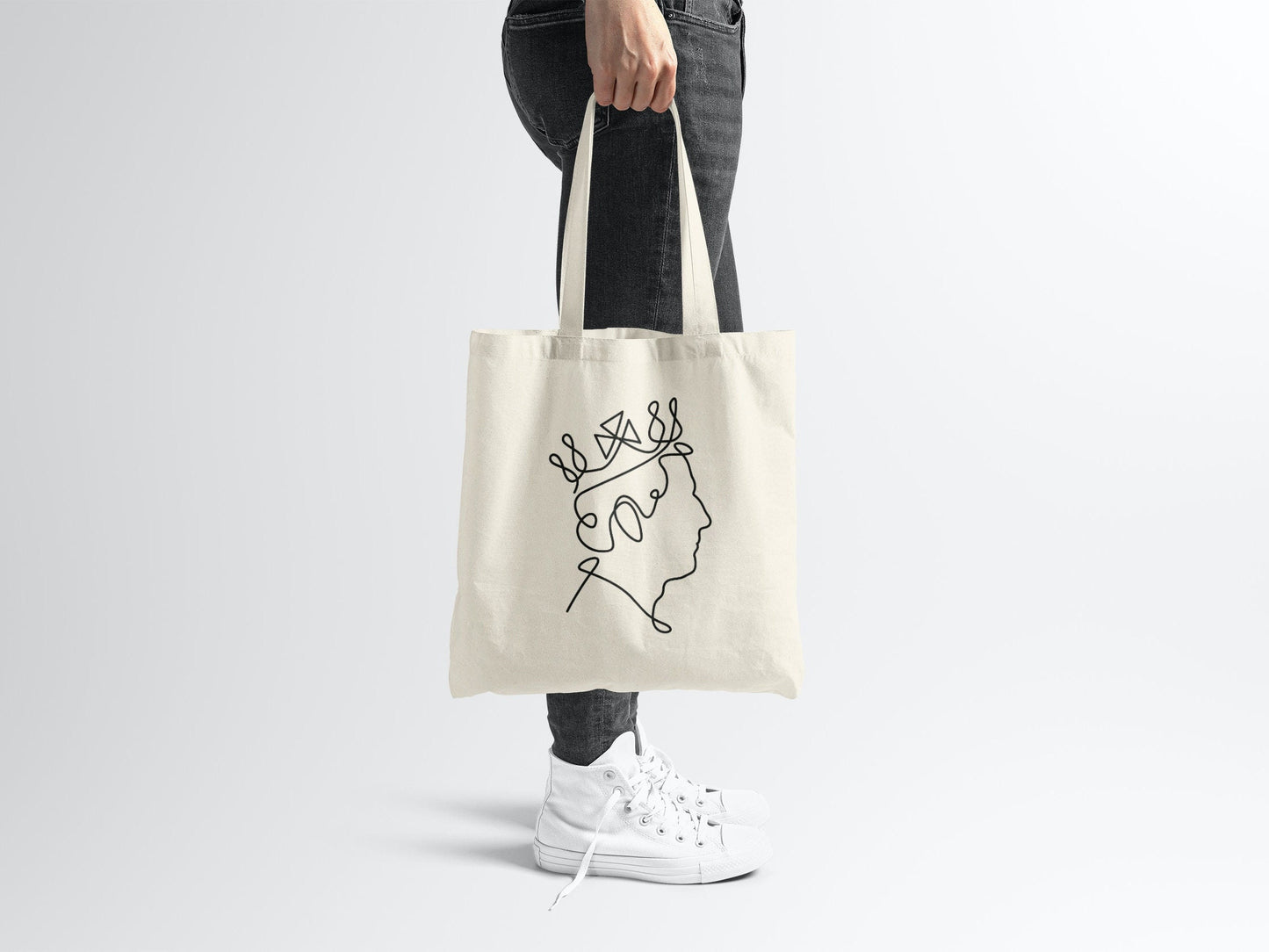 King Charles III Tote Bag - King Charles Shopping Bag - King Of England Print - King Charles Coronation Canvas Tote Bag