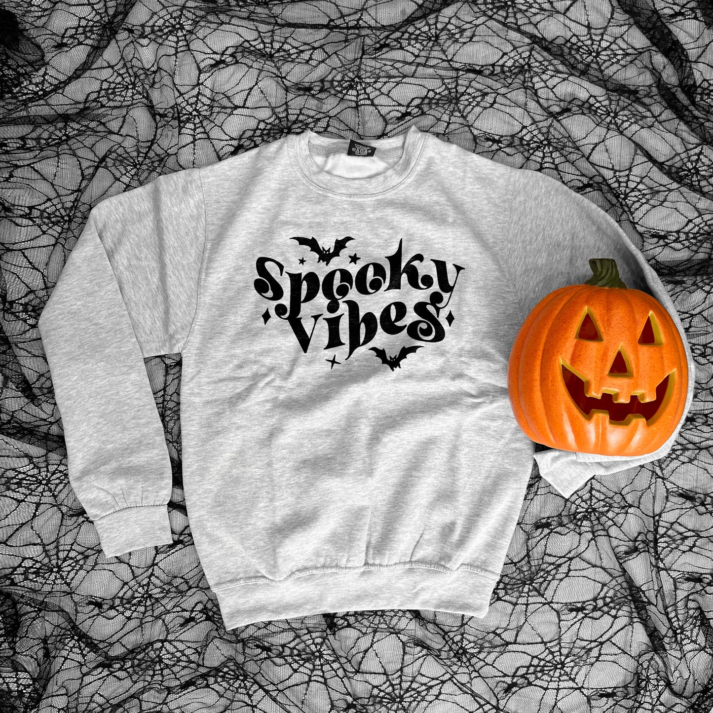 Halloween Retro Sweatshirt - Spooky Vibes Sweatshirt - Retro Halloween Sweater - Retro Fall Sweatshirt - Womens Retro Halloween Sweatshirt