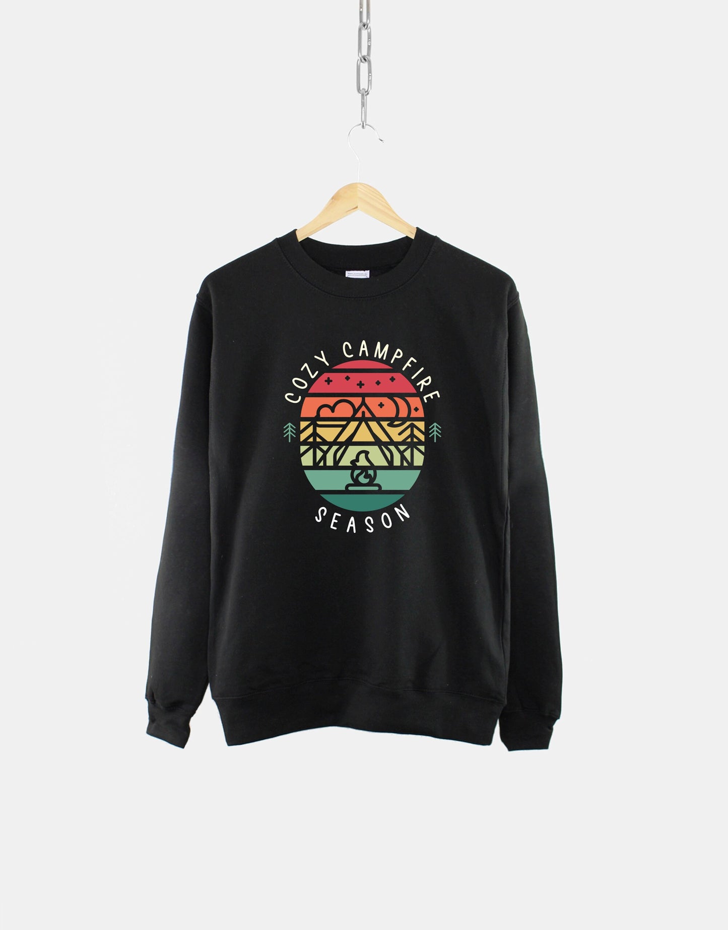 Retro Camping Sweatshirt - Retro Sunshine Camping Sweater - Cozy Campfire Sweatshirt - Hiking Sweatshirt - Warm Camping Sweatshirt