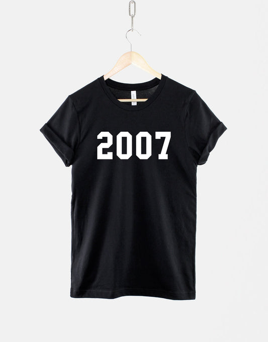2007 16th Birthday Shirt - Made In Year Numbers T-Shirt