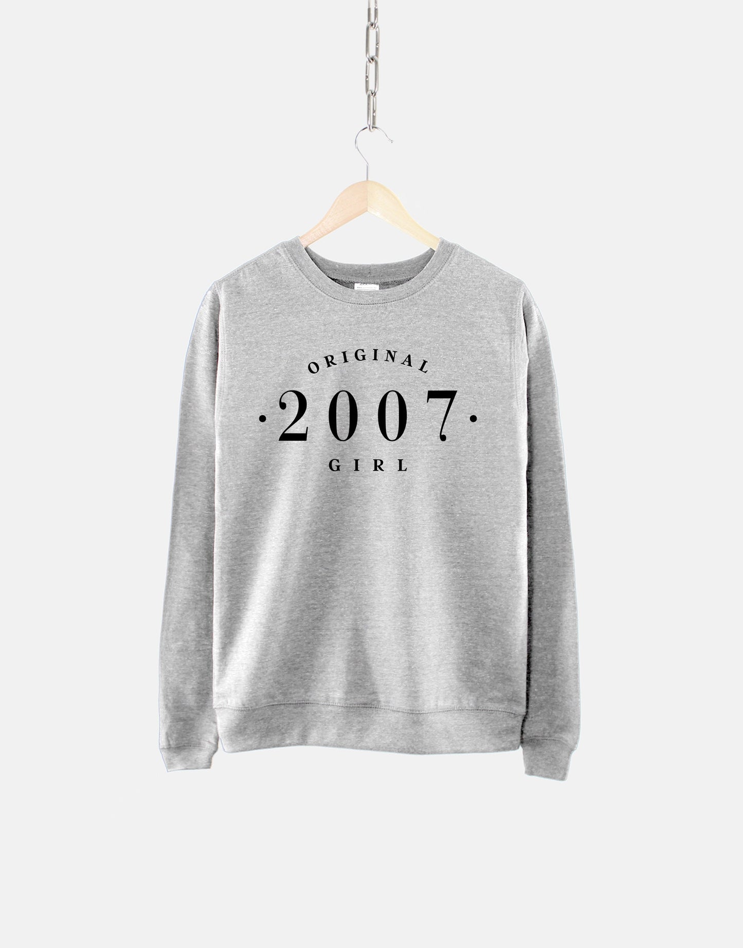 Original 2007 Girl Sweatshirt - Girls Vintage 16th Birthday Shirt - Girls Birth Year Numbers Jumper