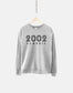 2002 Birthday Sweatshirt - Retro 21st Birthday Sweater - Birth Year Numbers Jumper